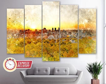 Montreal Skyline, Montreal Canvas Art, Montreal Artwork, Montreal Paintings, Montreal Wall Art, Montreal Photo, Montreal Gift, Canadian Art