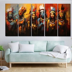 Abstract First Nations People Canvas Print, Native American Wall Decor ...