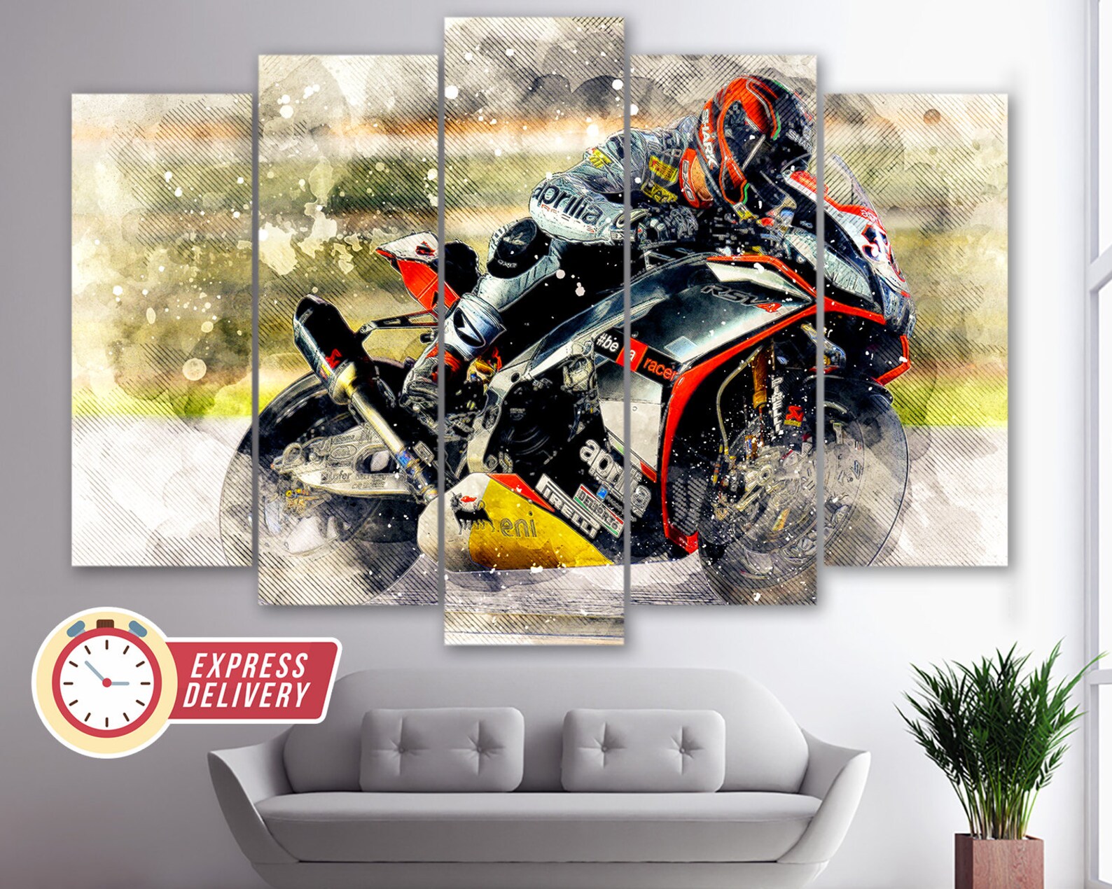Sport Bike Canvas Art, Motor Racing Canvas, Motor Bikes Wall Art, Sport ...