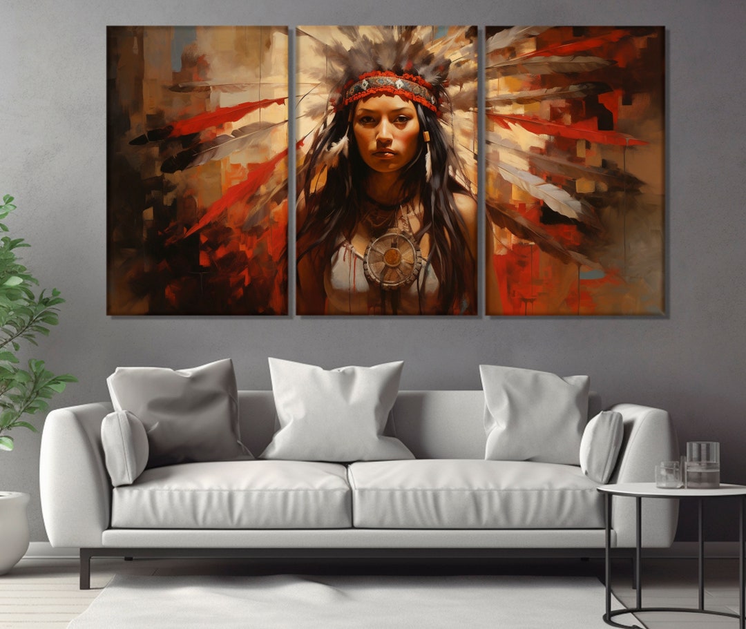 First Nations Woman Canvas Print, Native American Wall Art, Indian ...