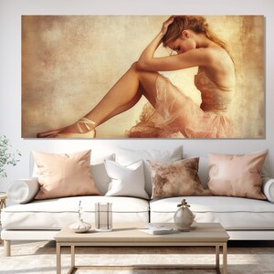 Abstract Ballerina Painting Printed on Canvas, Ballet Canvas Print, Ballet Studio Wall Decor, Ballet Poster, Ballerina Gift, Dancer Gift