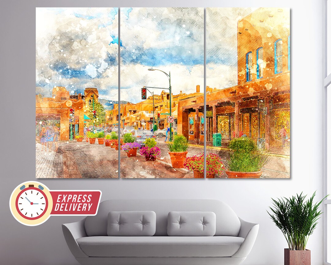 Santa Fe Canvas Print New Mexico Santa Fe Wall Art Santa Fe Etsy UK
