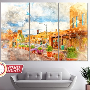 Santa Fe Canvas Print, New Mexico, Santa Fe Wall Art, Santa Fe Artwork, Santa Fe Poster, Santa Fe Photo, Santa Fe Print, Santa Fe Downtown