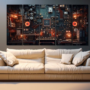 Chip Canvas Print, Motherboard Painting, Circuit Canvas Print, System Administrator Gift, Computer Wall Art, Computer Chip Poster image 3