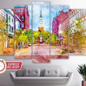 Burlington Church New Jersey Canvas Print, Burlington Print, Burlington Wall Art, Burlington Paintings, Burlington Photo, Burlington Gift