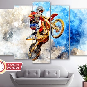 Motocross Canvas Print, Dirt Bikes Wall Art, Biker Gift, Motocross Wall Art, Dirt Bikes Canvas, Motocross Gift, Motocross Photo, Bike Poster