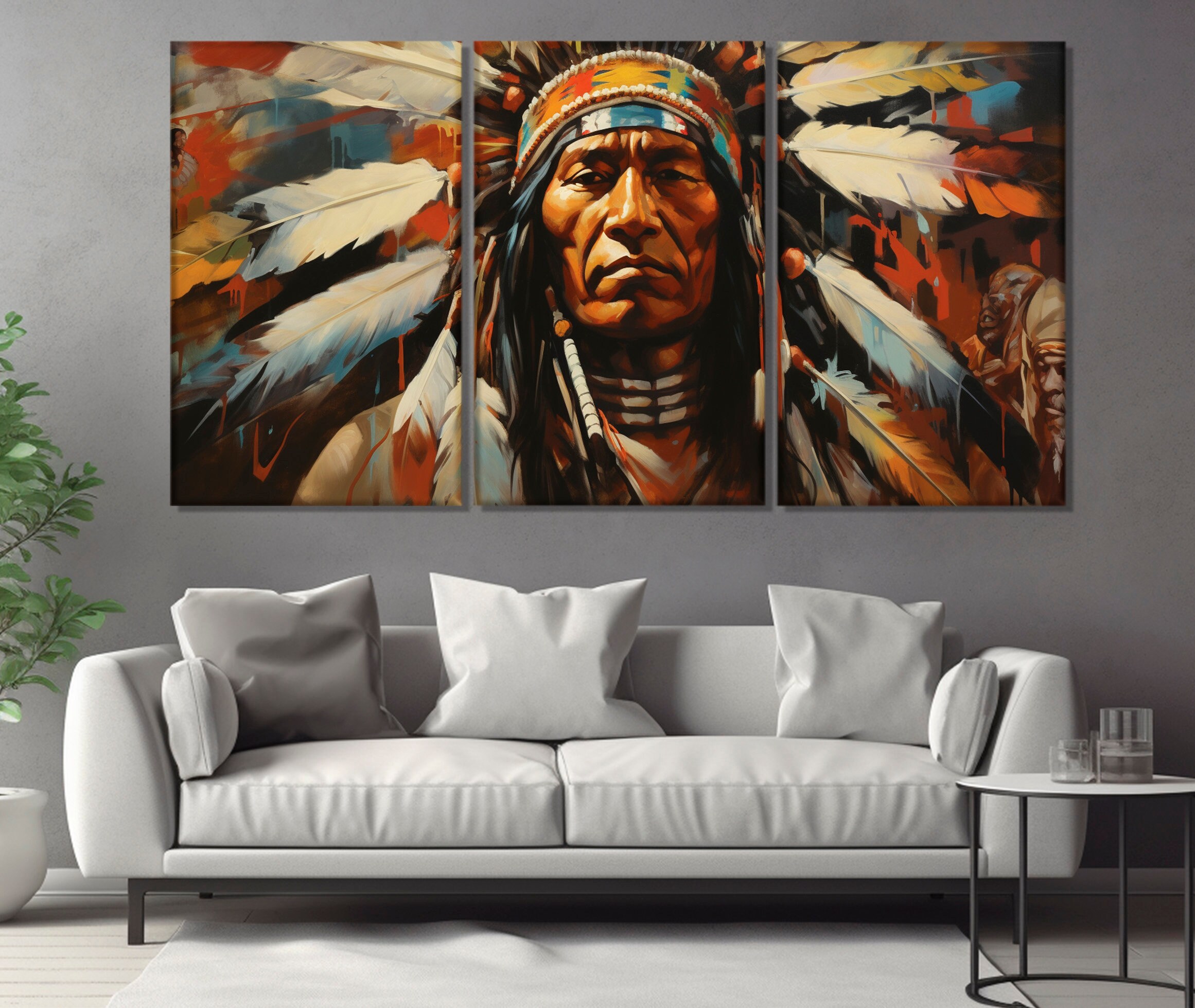 First Nations Chief Canvas Print, Native American Wall Art, Indian ...