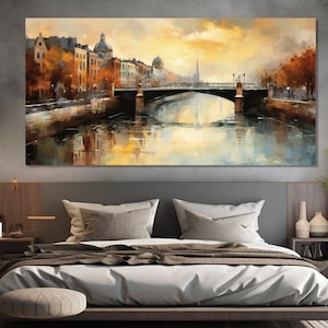 Abstract Dublin Painting Printed on Canvas, Dublin Wall Art, Dublin Canvas Print, Irish Wall Art, Irish Wall Decor, Irish Gift