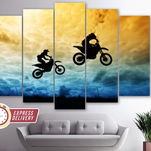 Motocross Wall Art, Motocross Canvas Art, Biker Gift, Dirt Bikes Canvas, Motocross Gift, Large Motocross Canvas Poster, Motocross Photo