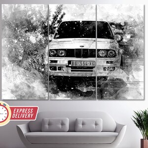 Classic BMW E30 Canvas Print, BMW Wall Art, BMW Canvas Art, Bmw Poster, Bmw Wall Decor, Vintage Bmw, Bmw Print, Bmw Paintings, Retro Bmw image 4