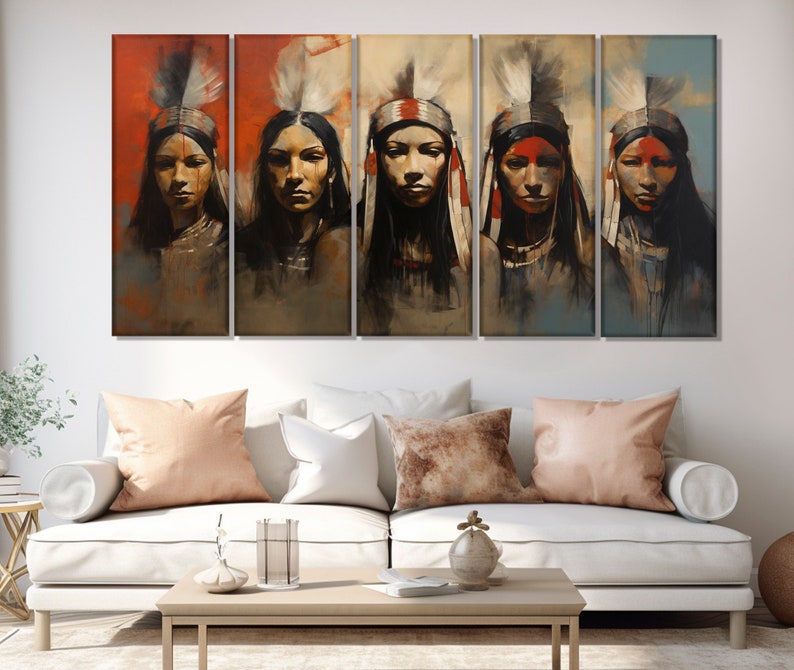 Native American Wall Art, First Nations Women Canvas Print, First ...