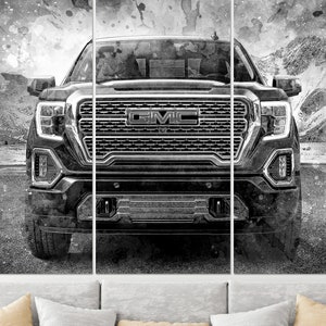 GMC Sierra Truck Canvas Print, Off Road Wall Art, GMC Wall Art, GMC Canvas Art, Gmc Pickup, Gmc Fan Gift image 2