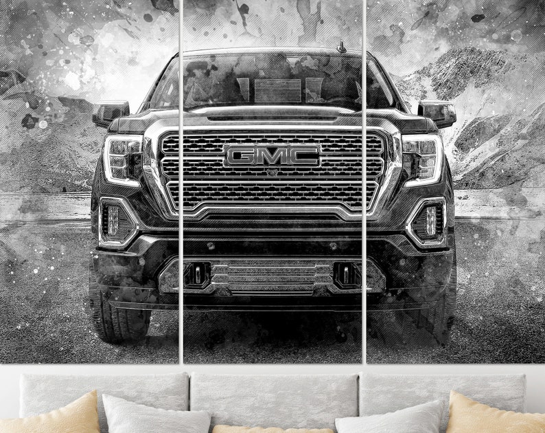 GMC Sierra Truck Canvas Print, Off Road Wall Art, GMC Wall Art, GMC Canvas Art, Gmc Pickup, Gmc Fan Gift image 2