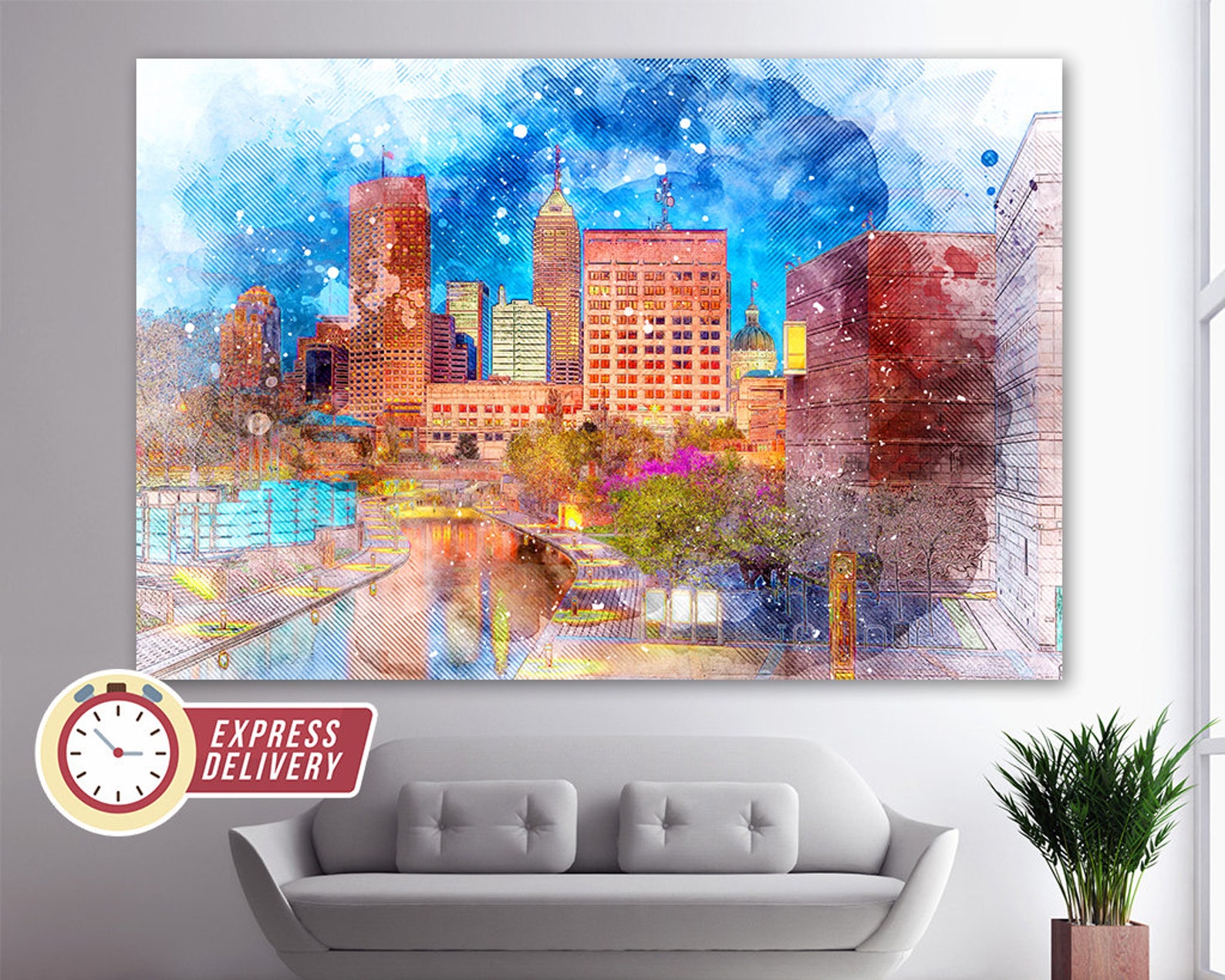 Indianapolis Wall Art Indianapolis Canvas Art Indianapolis Etsy UK
