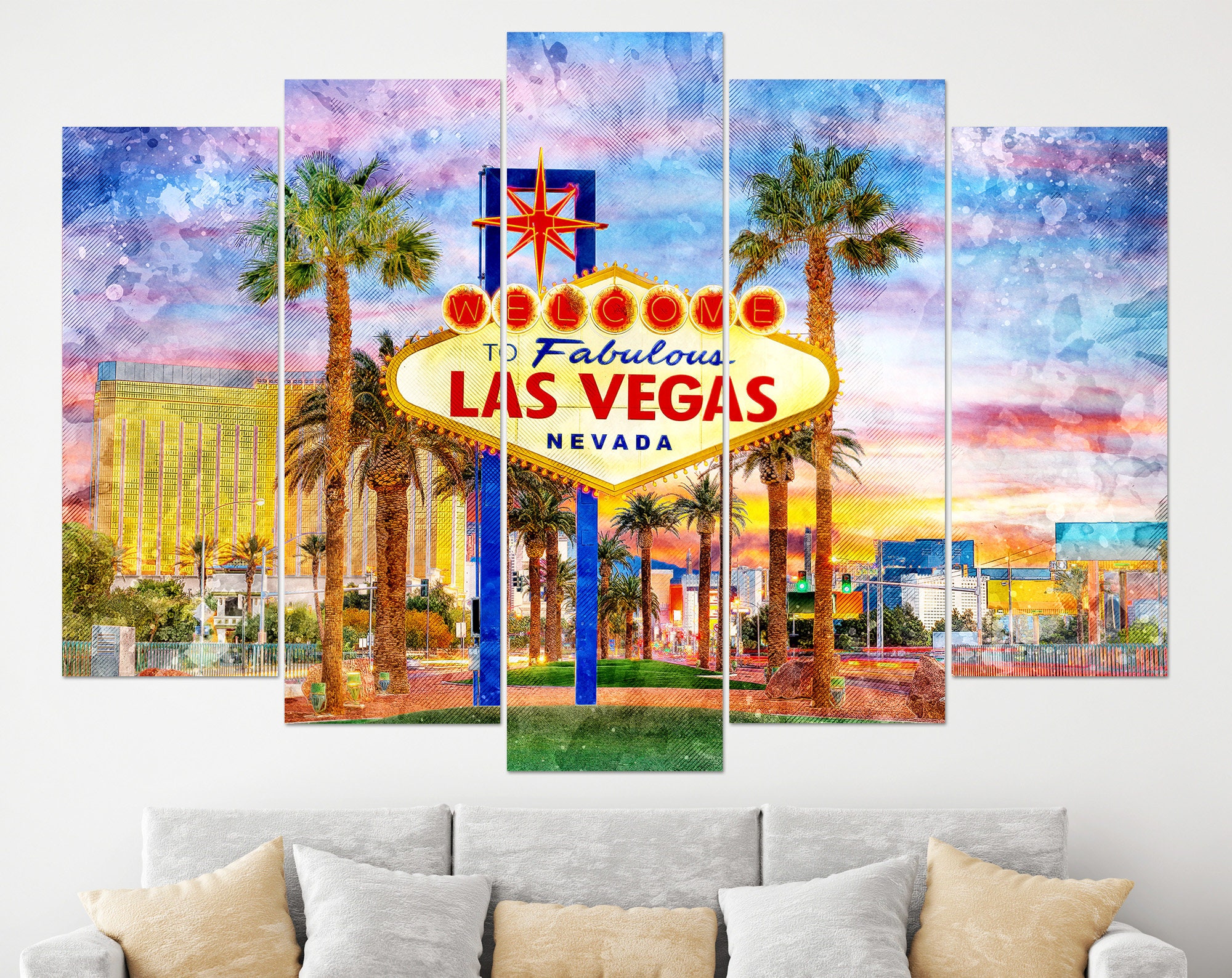 to Las Vegas Canvas Print Las Vegas Wall Art Las Etsy