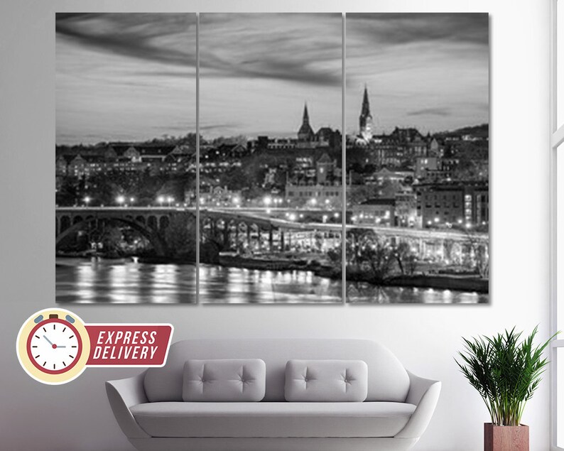 Canvas Skyline Wall Art Etsy