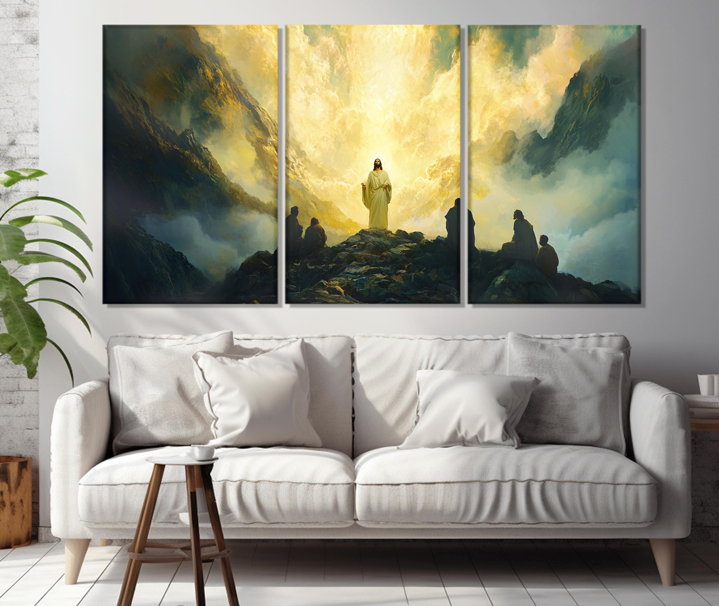 Transfiguration Poster The Transfiguration of Jesus Painting Printed on Canvas, Biblical Scene ...