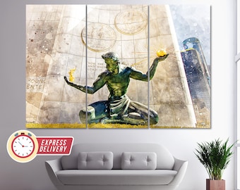 The Spirit of Detroit Canvas Art, Detroit Wall Art, Detroit Paintings, Detroit Photo, Detroit Spirit Canvas, Detroit Poster, Detroit Gift