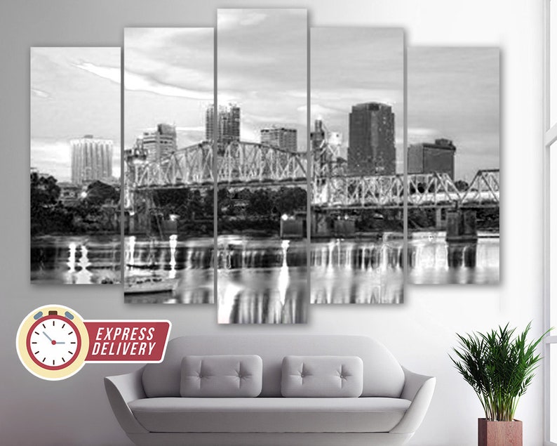 Little Rock Skyline Little Rock Canvas Little Rock Wall Art Etsy