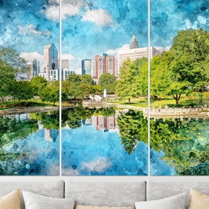 Charlotte Marshall Park Canvas Print, Charlotte Wall Art, Charlotte Painting, North Carolina Wall Art