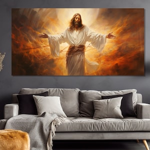 Impression sur toile Jésus-Christ, oeuvre d&#39;art murale sur toile Sainte Bible, peinture de Jésus-Christ, cadeau religieux, peinture catholique romaine, art mural de Jésus