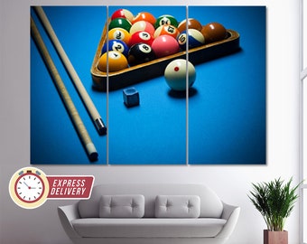 Billiards Wall Art, Billiards Canvas Art, Billiards Balls Photo, Billiards Canvas Print, Billiards Poster, Game Room, Billiards Room Decor