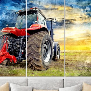 Traktorcanvastavla, traktorförarpresent, bondgårdsväggkonst, bondgårdsväggdekor, bondgårdspresent, traktortryck
