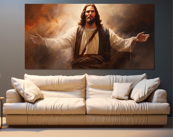 Jesus Christ Canvas Print, Religious Canvas Wall Art, Jesus Christ Poster, Religious Gift, Catholic Painting, Jesus Wall Art