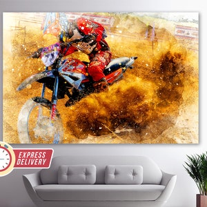 Motocross Canvas Art, Dirt Bikes Wall Art, Biker Gift, Motocross Wall Art, Dirt Bikes Canvas, Motocross Gift, Motocross Poster, Bike Photo