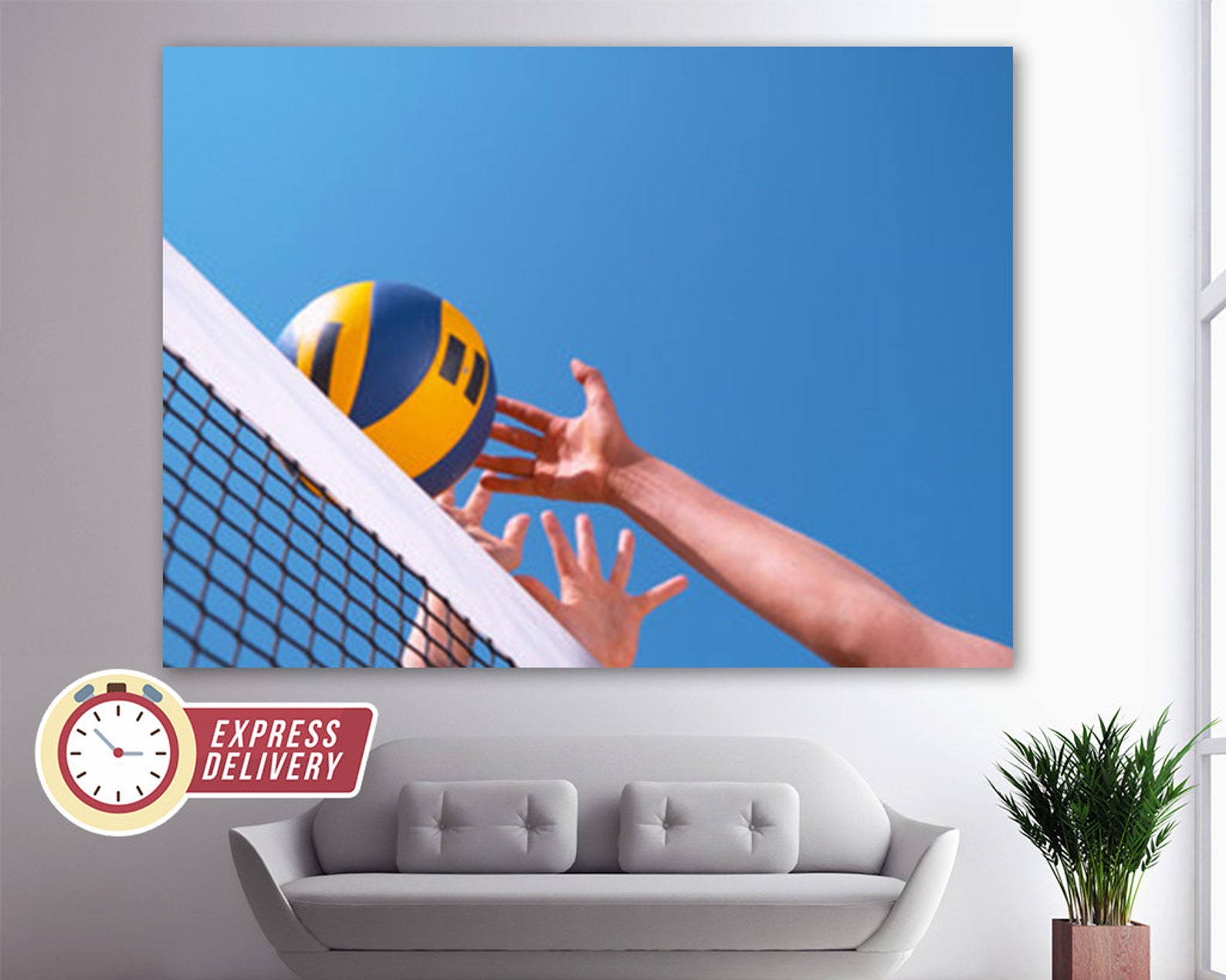 Volleyball Wall Art Volleyball Canvas Print Volleyball Etsy