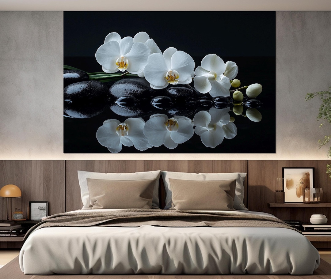 White Orchid Canvas Print, Spa Wall Art, Flowers Canvas Art, Spa Canvas ...