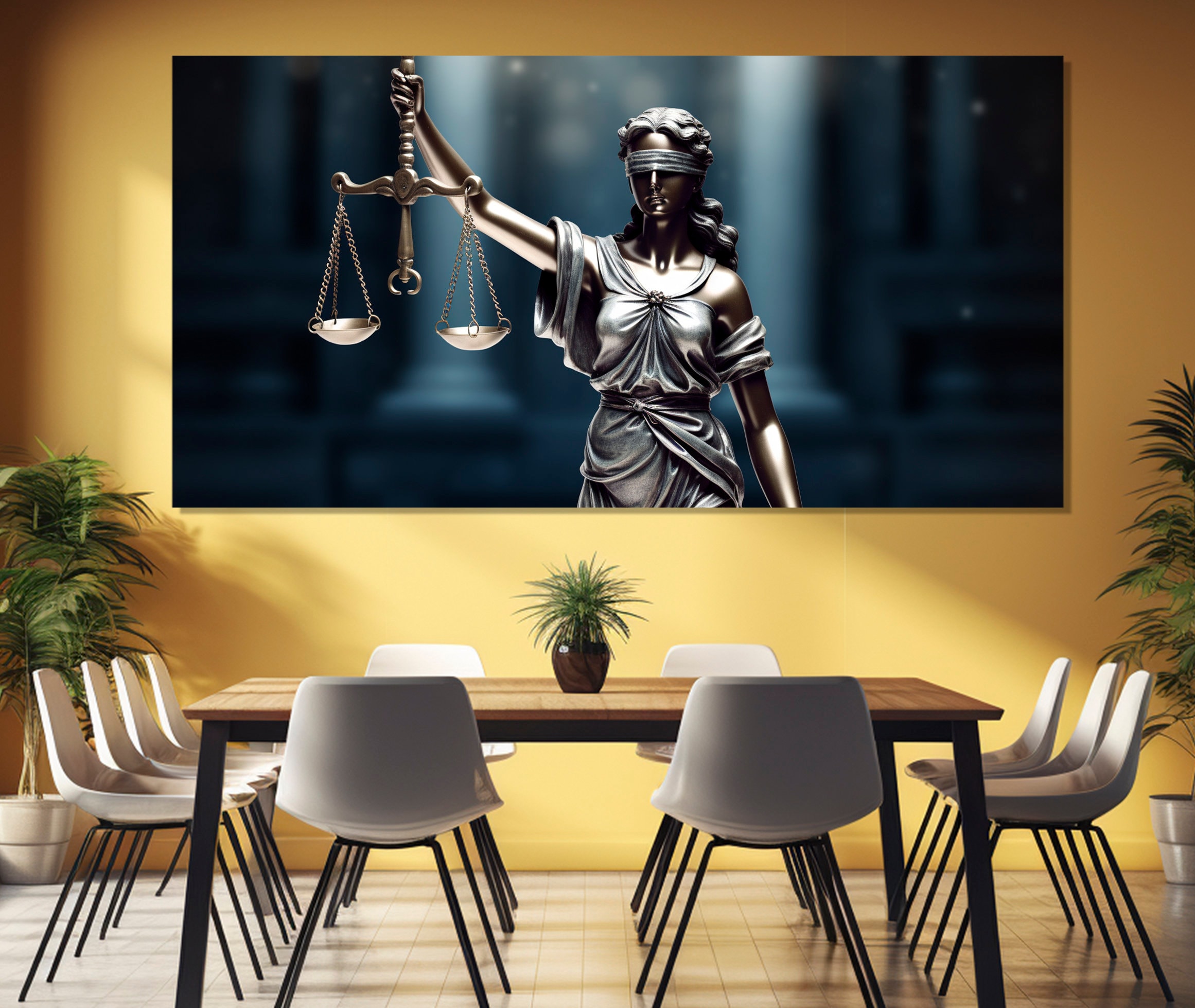 Lady Justice Canvas Print, Law Wall Art, Lawyer Gift, Lawyer Office ...