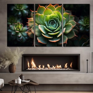 Agave Pflanze Leinwanddruck, grüne Agave Kaktus, Agave Wandkunst, Agave Malerei, mexikanische Wandkunst, Pflanzen Wandkunst, Kakteen Leinwandkunst