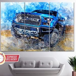 Ford Raptor Truck Canvas Print, Off Road Wall Art, Ford Wall Art, Ford Canvas Art, Ford Poster, Ford Wall Decor, Ford Pickup, Ford Fan Gift