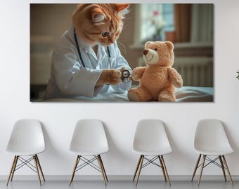 Cute Cat Doctor Canvas Print, Vet Wall Art, Vet Office Decor, Cats  Wall Art, Vet Hospital Decor, Vet Gift, Vet Clinic Wall Art