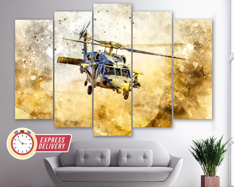 Black Hawk Canvas Print Military Canvas Art Military Wall Etsy