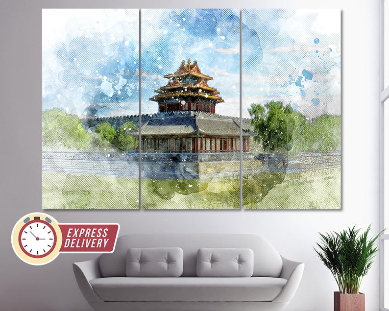 Asian printing on canvas