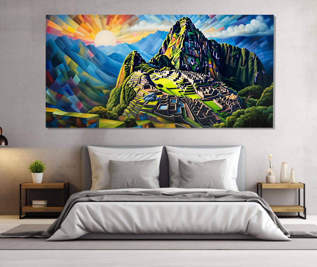 Machu Picchu Painting Printed on Canvas, Peru Wall Art, Peruvian Wall ...