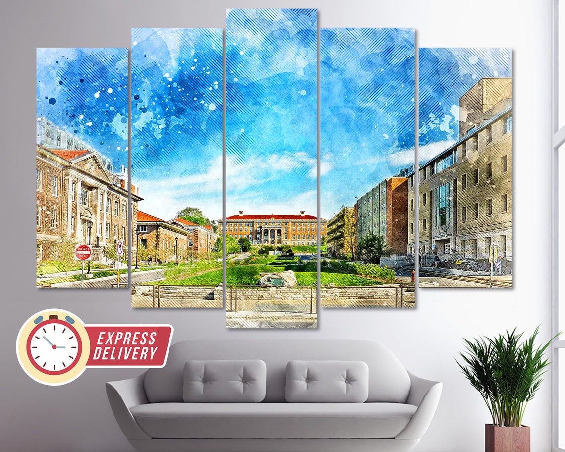 University of Wisconsin Madison Canvas Art Madison Wall Art Etsy