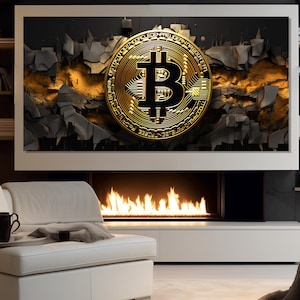 Bitcoin Canvas Print, Bitcoin Wall Art, Crypto Trader Gift, Crypto Trading Wall Art, Crypto  Wall Decor, Bitcoin Painting, Bitcoin Poster