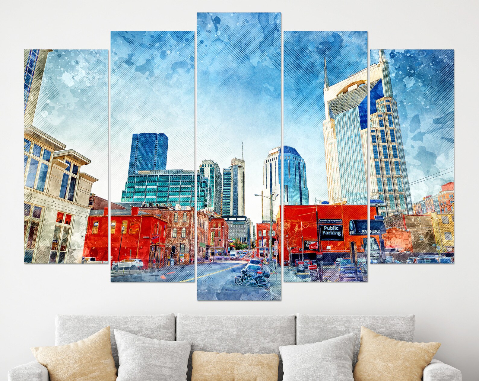 Nashville Wall Art Nashville Canvas Print Nashville Skyline Etsy
