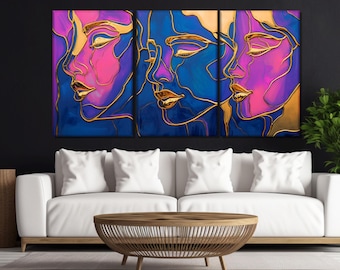 Abstract Plastic Surgery Painting Printed on Canvas, Plastic Surgeon Gift, Plastic Surgery Poster, Fashion Wall Art, Beauty Hospital Decor