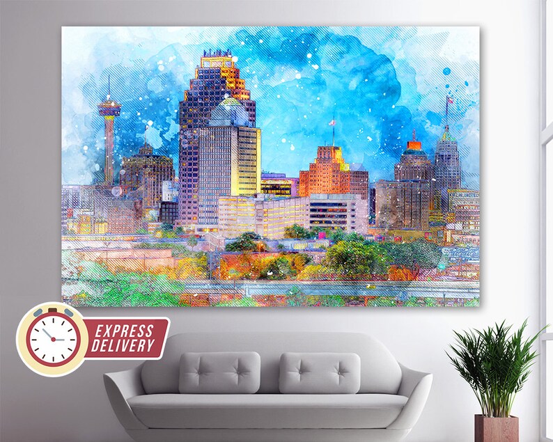 San Antonio Wall Art San Antonio Canvas Art San Antonio Etsy