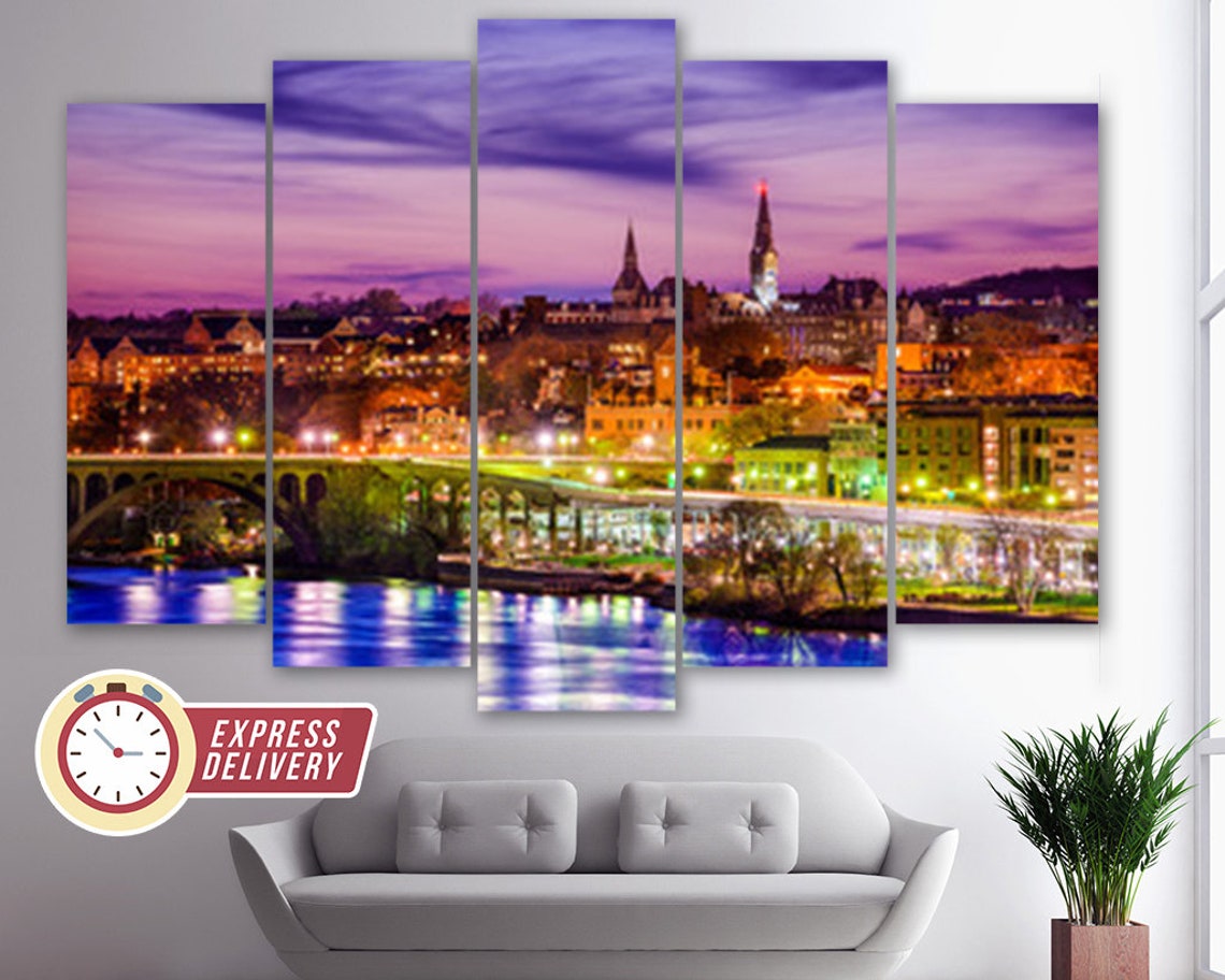 Canvas Skyline Wall Art Etsy