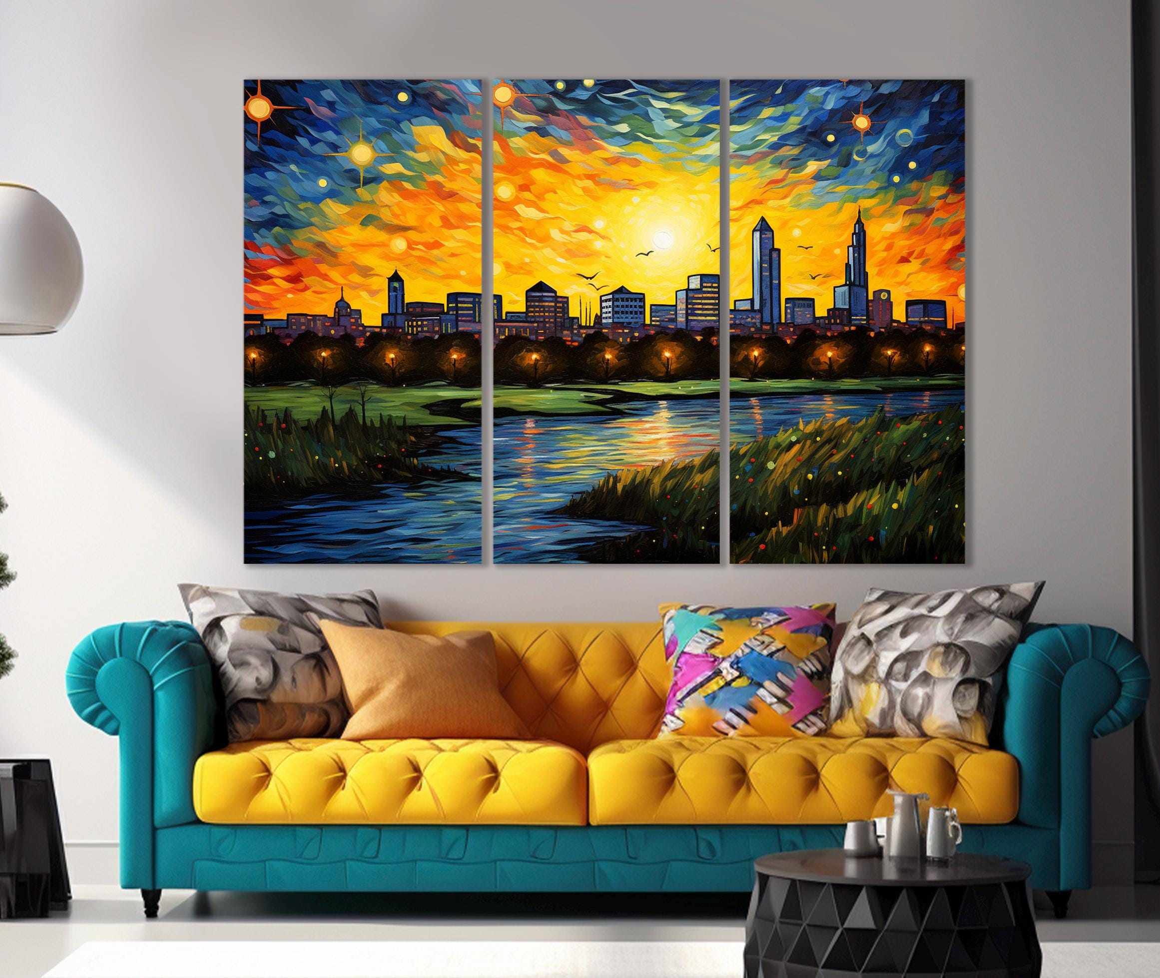 ゴッホの星月夜風カンザスシティのスカイライン、カンザスシティの