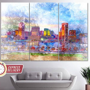 Baltimore Canvas Print, Baltimore Skyline, Baltimore Wall Art, Maryland Canvas, Baltimore Photography, Baltimore Print, Maryland Wall Art