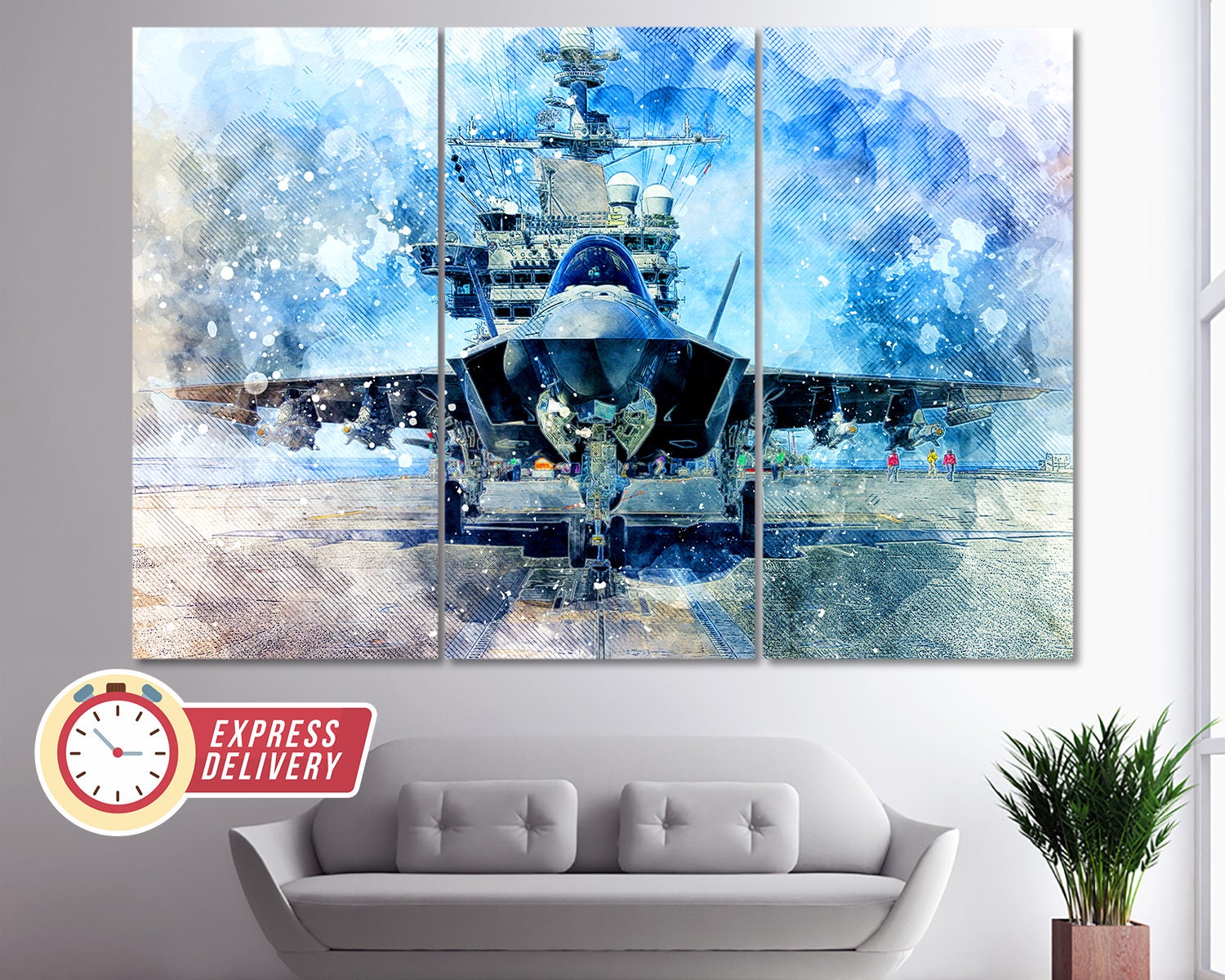 Lockheed Martin F-35 Lightning II Canvas Print, Military Canvas Art ...