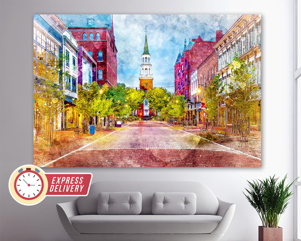 Burlington Church New Jersey Canvas Print Burlington Print Etsy