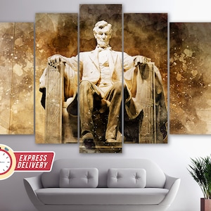 Lincoln Memorial Canvas Art, Lincoln Wall Art, Lincoln Paintings, Lincoln Poster, Office Wall Decor, Lincoln Print, Lawyer Gift, Lincoln Art