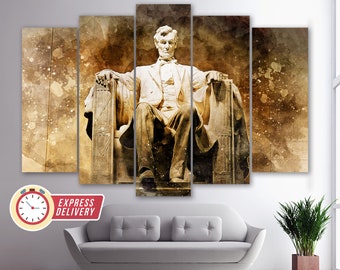 Lienzo conmemorativo de Lincoln, arte mural de Lincoln, pinturas de Lincoln, póster de Lincoln, decoración de pared para oficina, impresión de Lincoln, regalo para abogado, arte de Lincoln